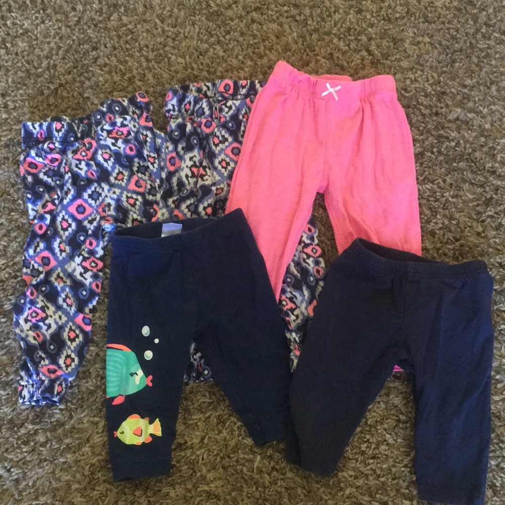 Girls, 5 pairs of Carters long pants